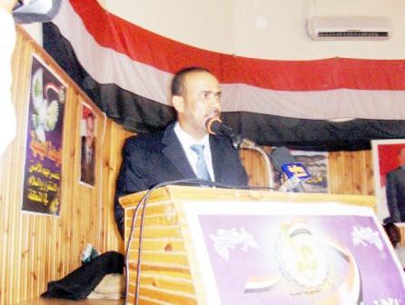 م. الميسري يلقي كلمته في الحفل الفني والخطابي بمحافظة أبين أمس